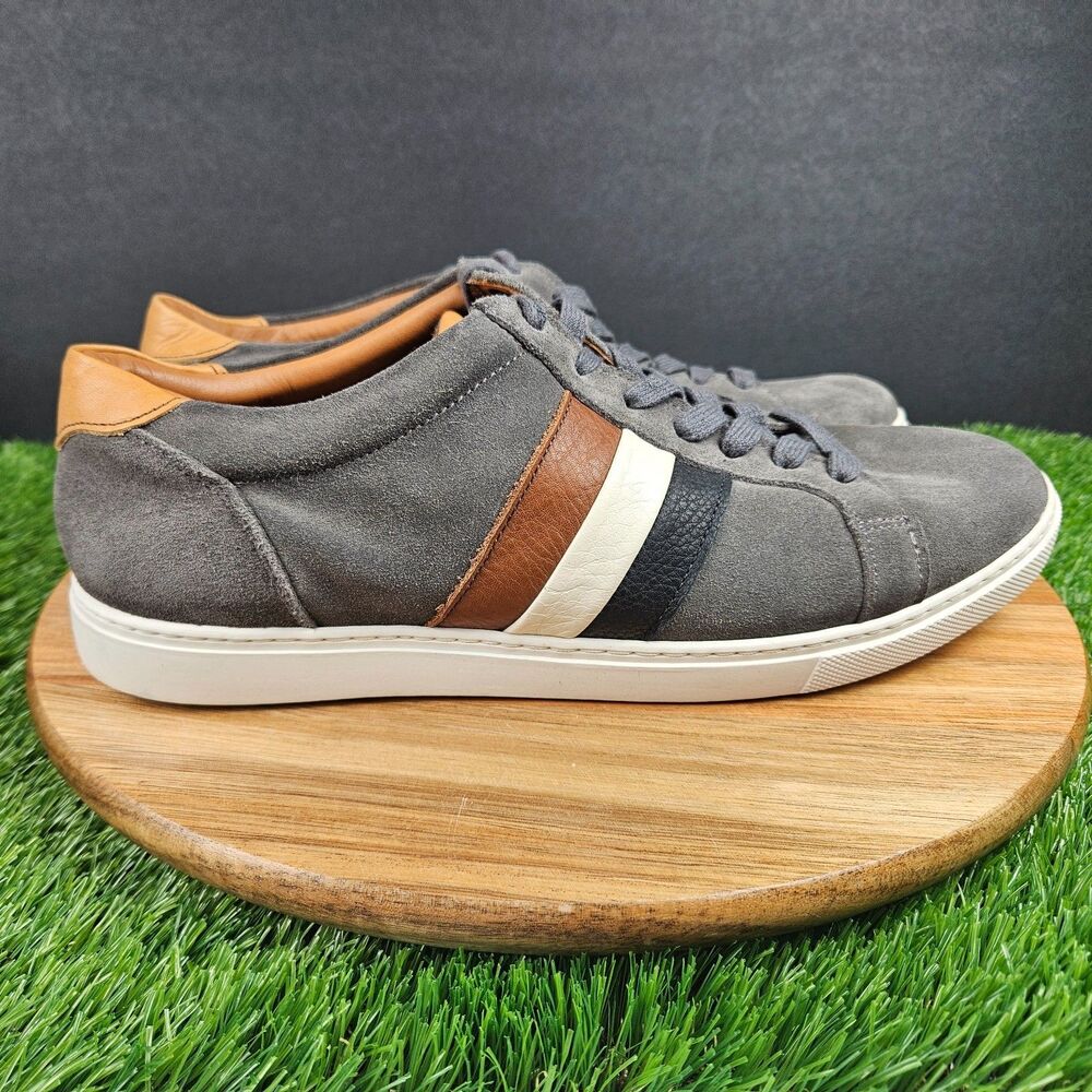 Allen Edmonds Courtside Shoes Mens 9.5 D Gray Suede Low Top Casual Sneakers